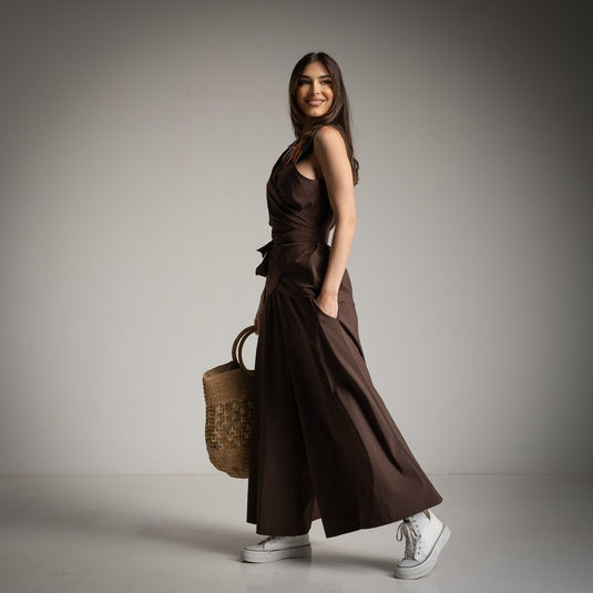 2 Piece Double-Break Vest and Skirt Pants Pockets Set