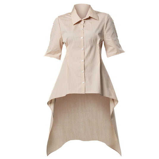 Asymmetric Shirt with Open Back