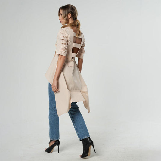 Asymmetric Shirt with Open Back