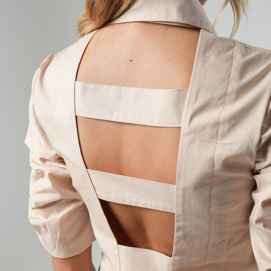 Asymmetric Shirt with Open Back