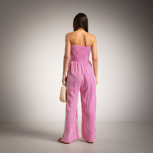Bambula Jumpsuit Cotton Striped Pockets