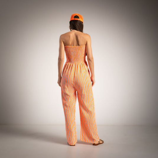 Bambula Jumpsuit Cotton Striped Pockets