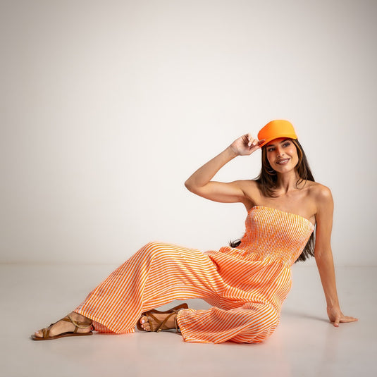 Bambula Jumpsuit Cotton Striped Pockets