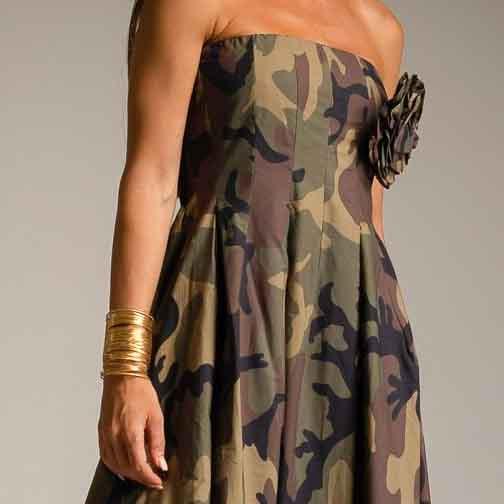 Camouflage 3D Flower Dress