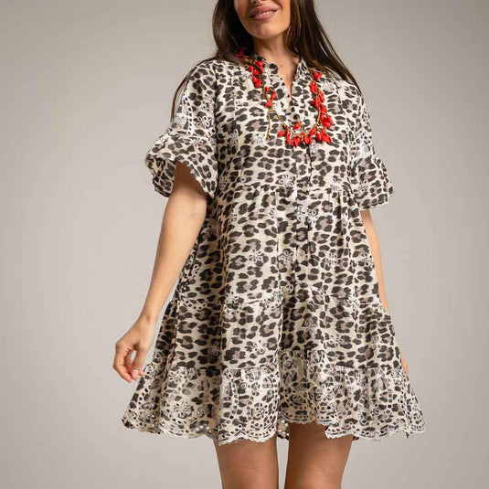 Die Cut Dress Animal Print