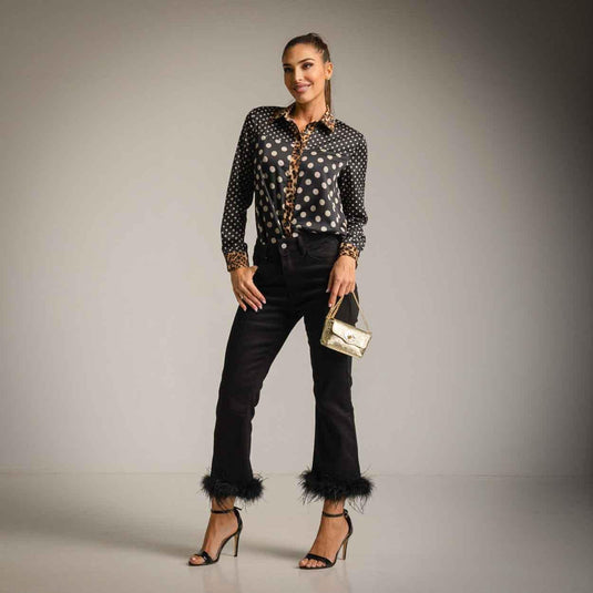 Jeans Pants Under Feather