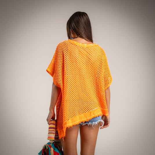 Oversize Lined T-Shirt in Fluor Orange