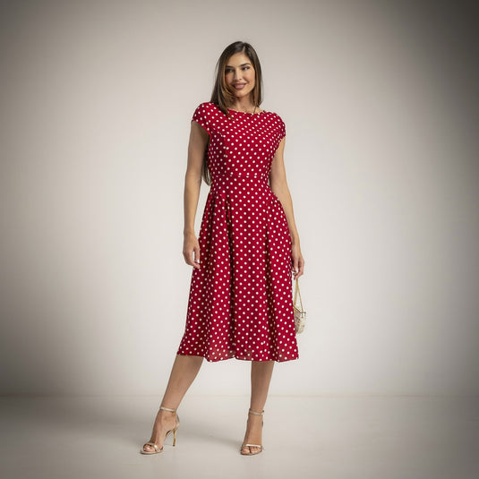 Polka Dot Dress with Back Panels