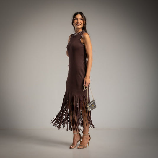 Studded Fringe Dress