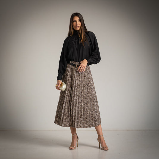 Suede Skirt Animal Print + Belt