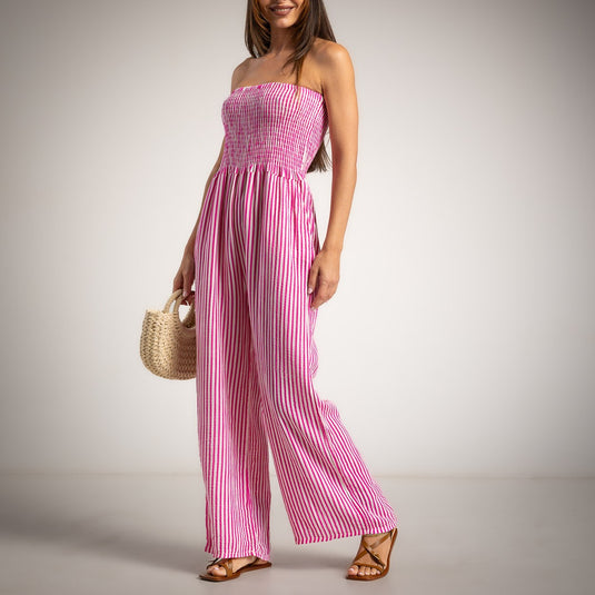 Bambula Jumpsuit Cotton Striped Pockets