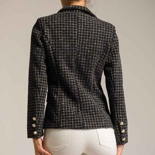 Checked Breast Blazer Tweed