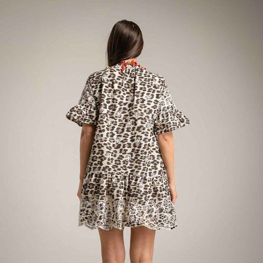 Die Cut Dress Animal Print