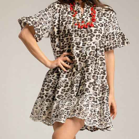 Die Cut Dress Animal Print