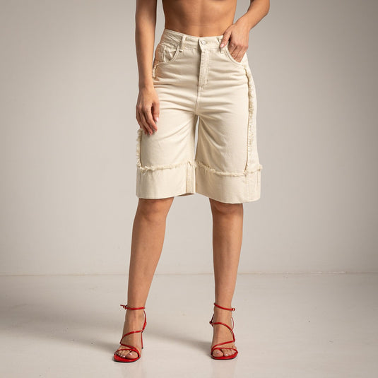Fringe Structure Short Pants