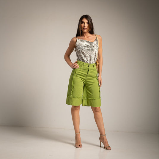 Fringe Structure Short Pants