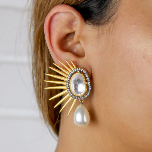 Golden Sun Eclipse Earrings