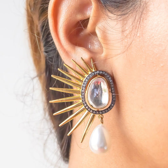 Golden Sun Eclipse Earrings