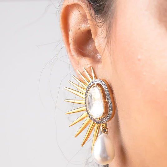 Golden Sun Eclipse Earrings