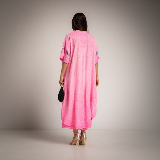 Linen 2 Piece Set Tunic Paillets