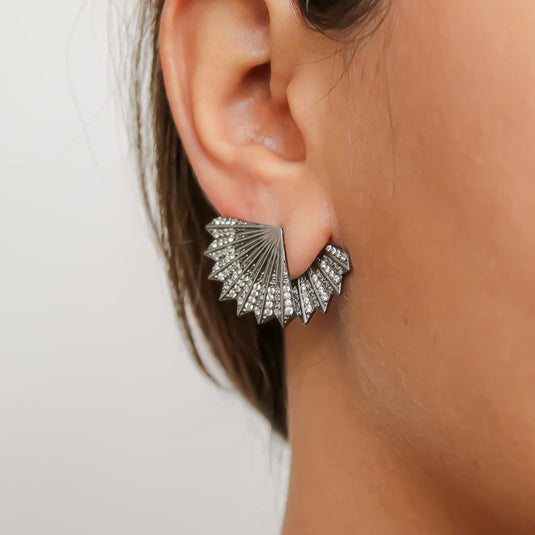 Mini-Abanicho Earrings Color Black