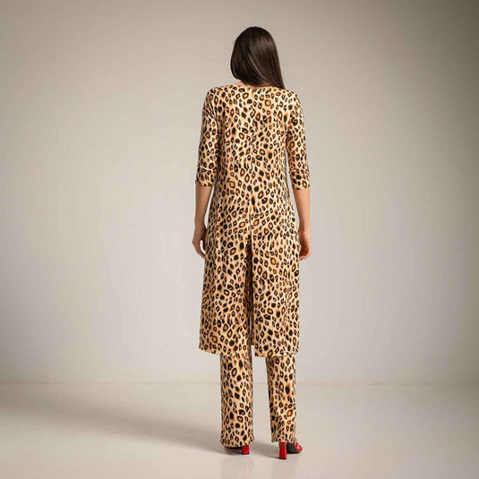 Set Coat with Pants Animal Print