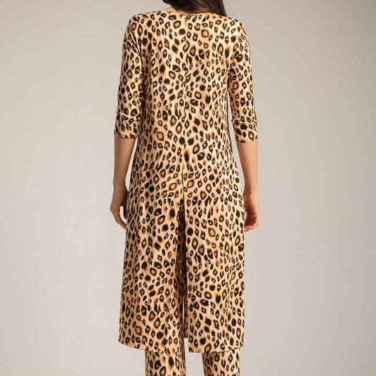 Set Coat with Pants Animal Print