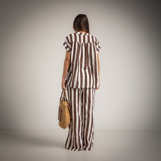 Set of 2 Pieces Bambula Cotton Stripes