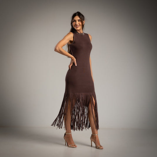Studded Fringe Dress