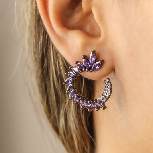 Viper Earrings Color Amethyst